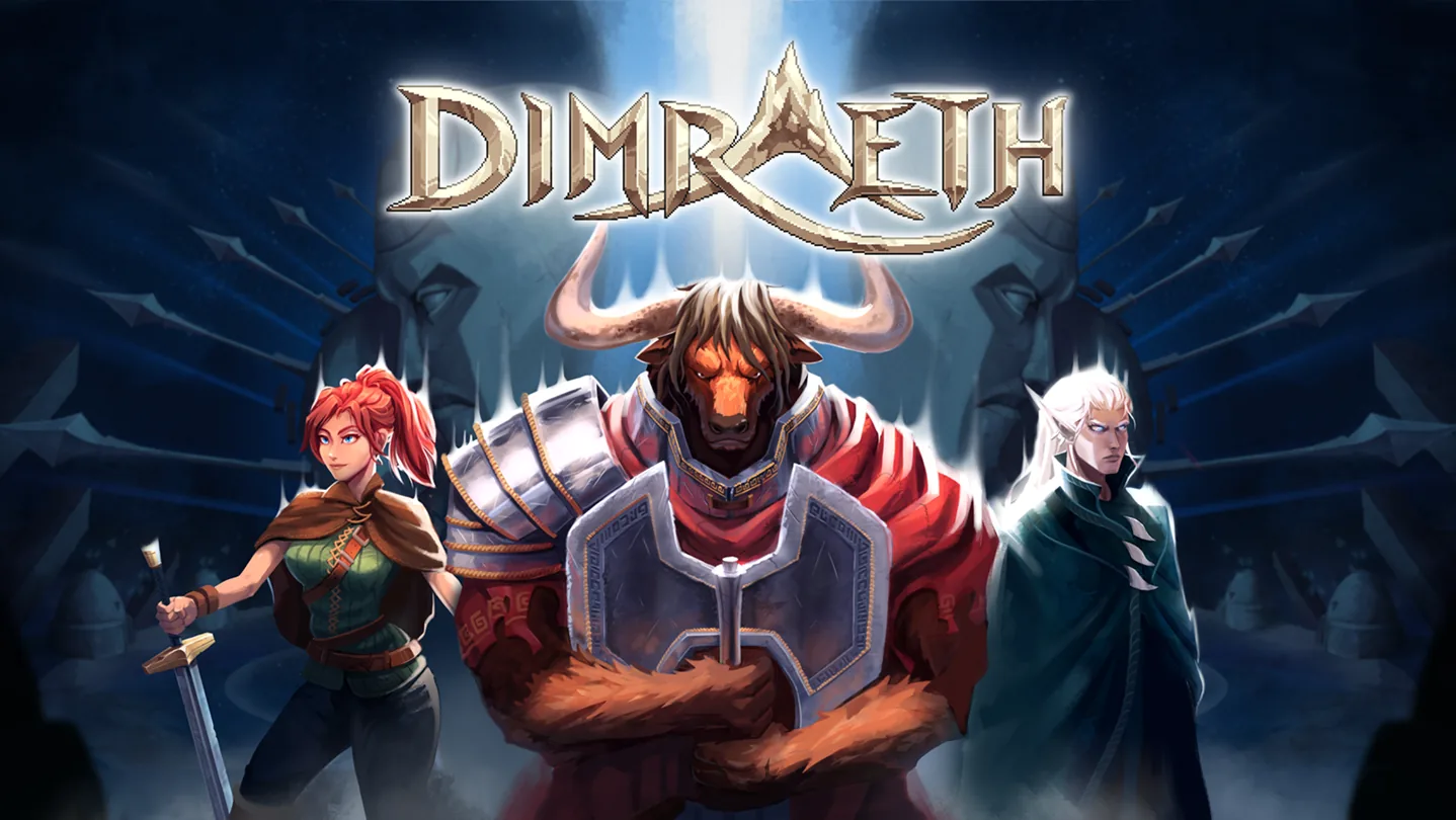 The official Steam store page background artwork for Dimraeth